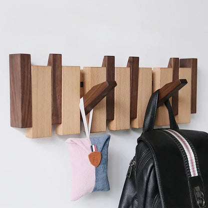 Elegante Houten Kapstok voor de Hal van Walnut Hout