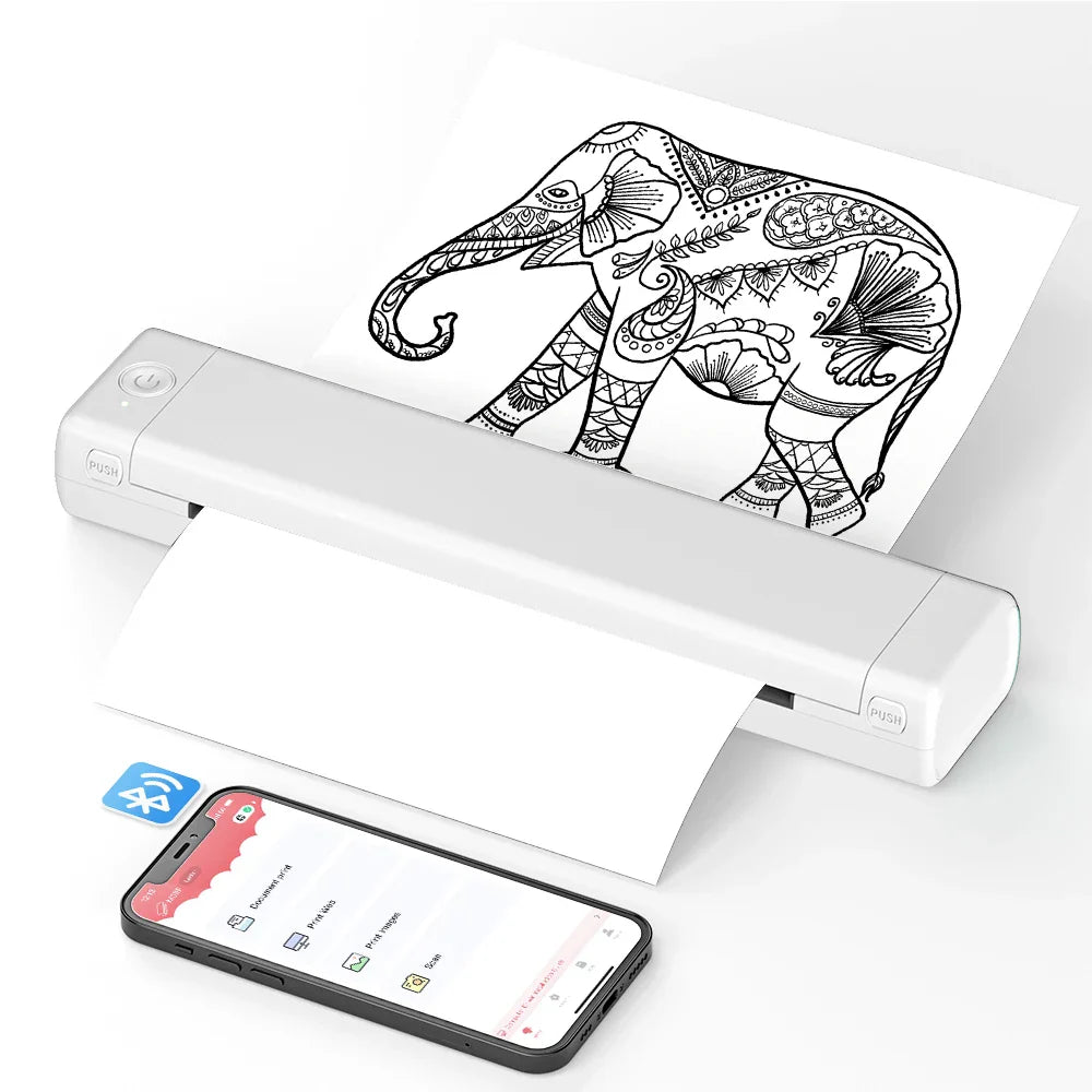Draagbare Bluetooth Printer Inktloos Thermisch Printen