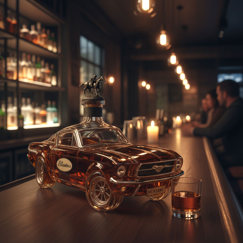 Whiskey Decanteur met 3D Mustang Ontwerp Glas