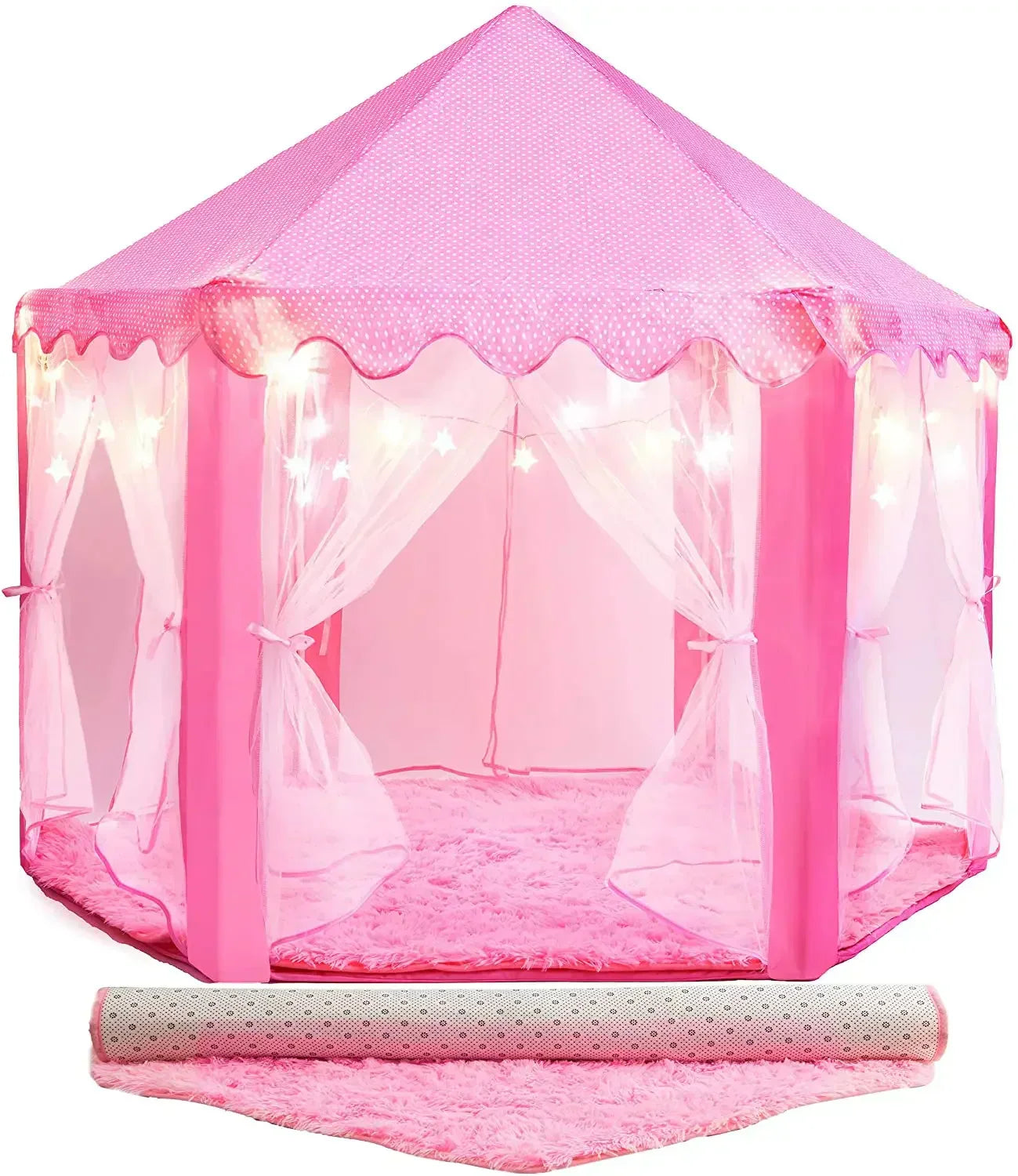 Prinsessenspeeltent Roze voor Meisjes met Magisch Interieur - Velinix