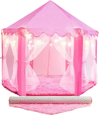 Prinsessenspeeltent Roze voor Meisjes met Magisch Interieur - Velinix