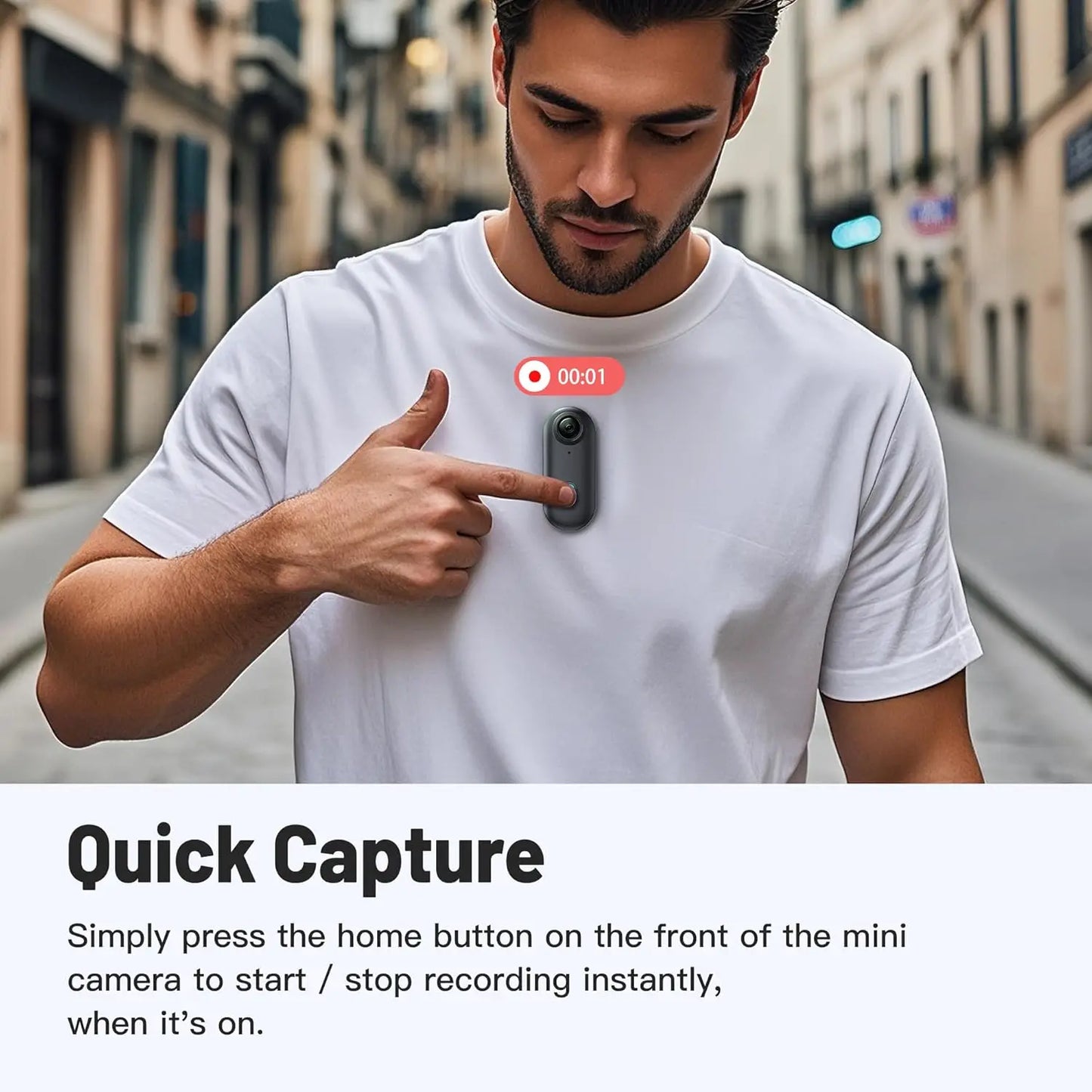Mini Camera HD Bodycamera Compact voor Discreet Opnemen