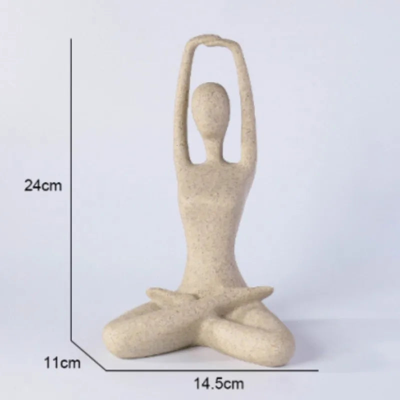 Yoga Standbeeld Vrouw Moderne Binnenhuisdecoratie Resin Figuur