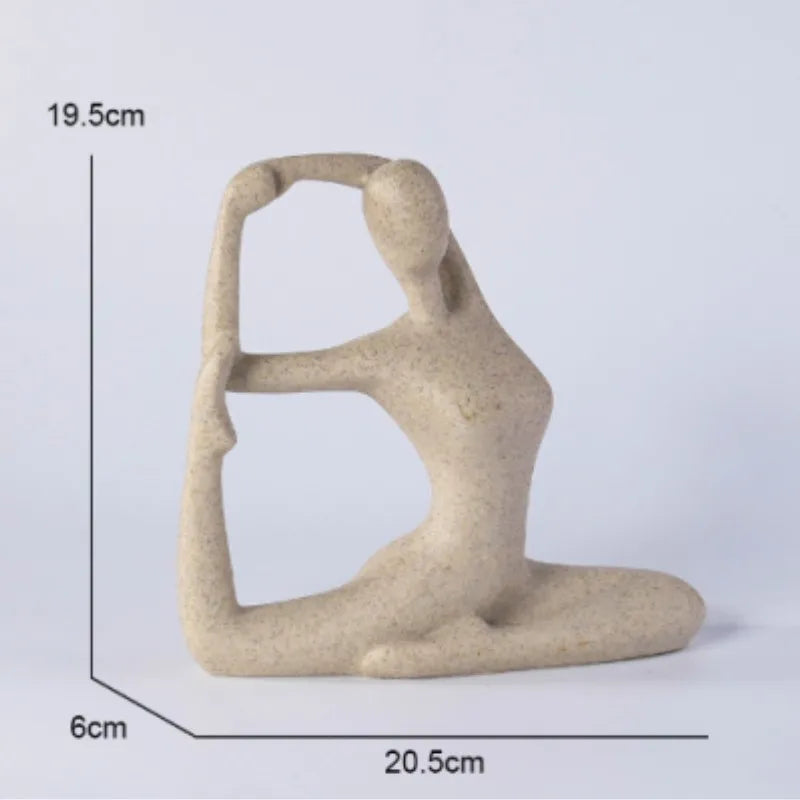 Yoga Standbeeld Vrouw Moderne Binnenhuisdecoratie Resin Figuur