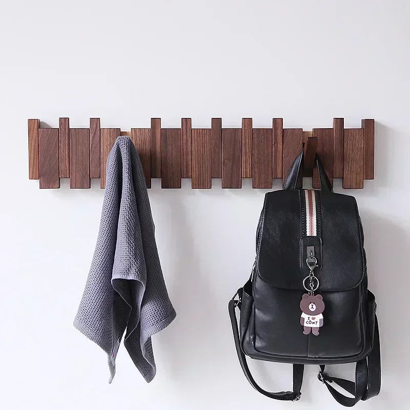 Elegante Houten Kapstok voor de Hal van Walnut Hout