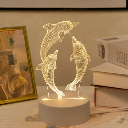 USB Dolfijn Nachtlamp Kleurrijk Kinderkamer Decor