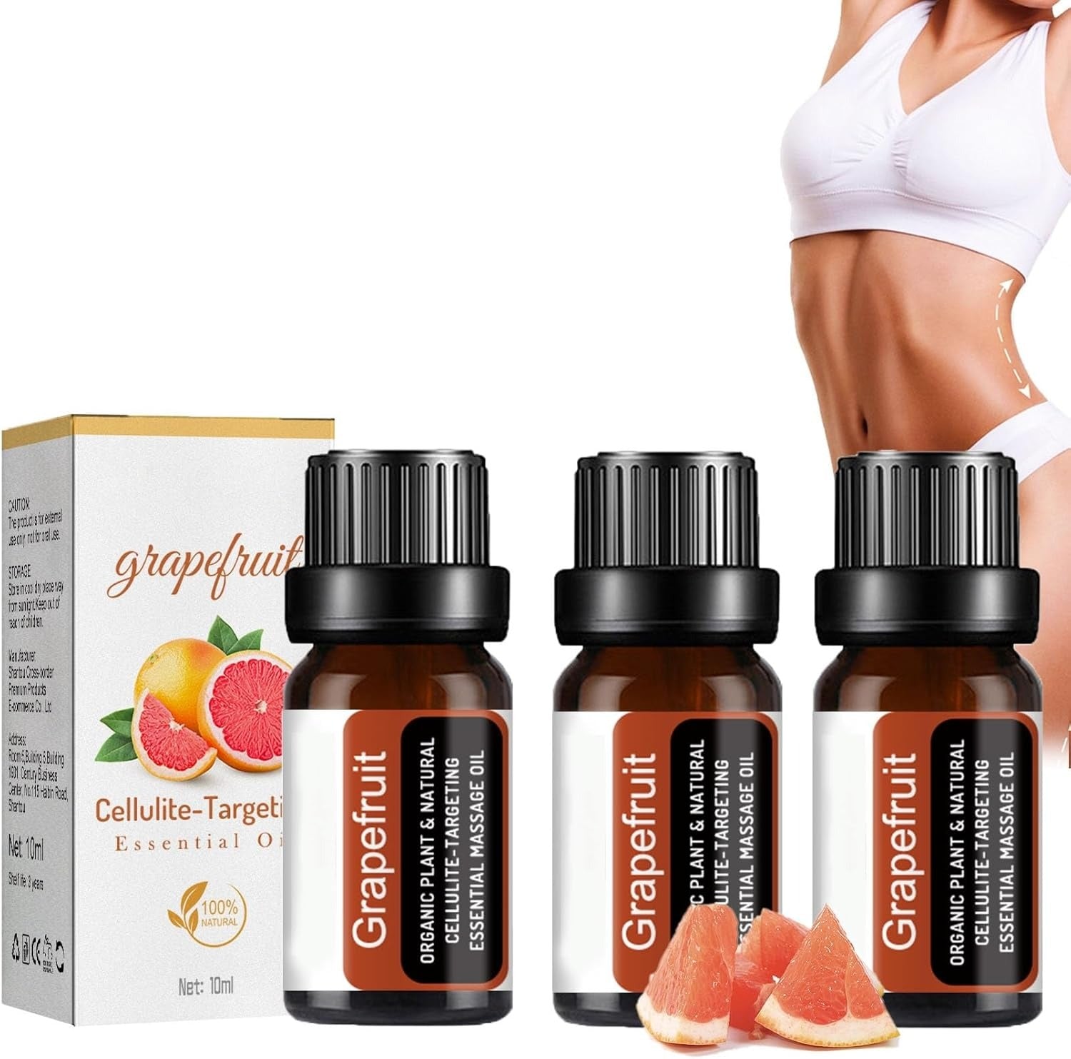 Grapefruit Olie tegen Cellulitis voor Huidverzorging - Velinix