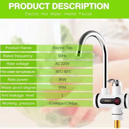 Kraan met Ingебouwde Waterverwarmer - Direct Warm Water in 4 Seconden → Warmwaterkraan Direct Warm Water Instant