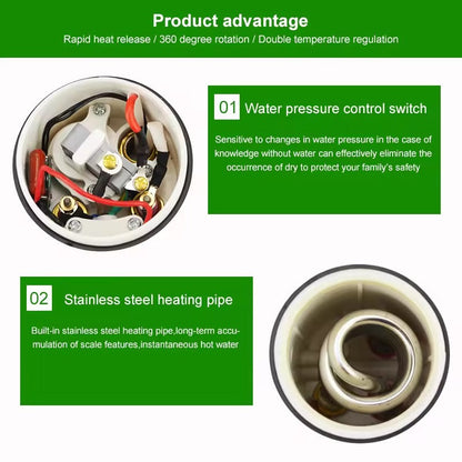 Kraan met Ingебouwde Waterverwarmer - Direct Warm Water in 4 Seconden → Warmwaterkraan Direct Warm Water Instant