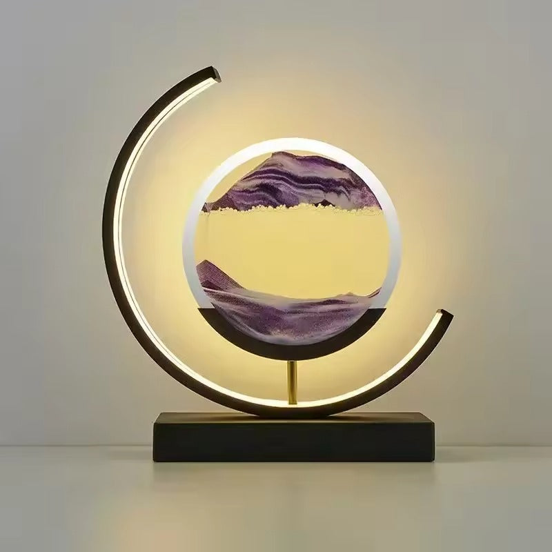 Tafellamp met 3D Zandkunst en LED Verlichting