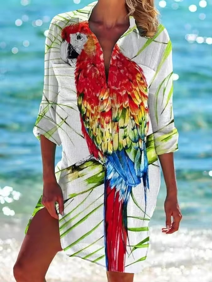 Dames Zomershirt Luchtig met Print voor Strand en Vrije Tijd