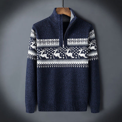 Heren Trui Warm Met Rits en Hoge Kraag Comfortabel