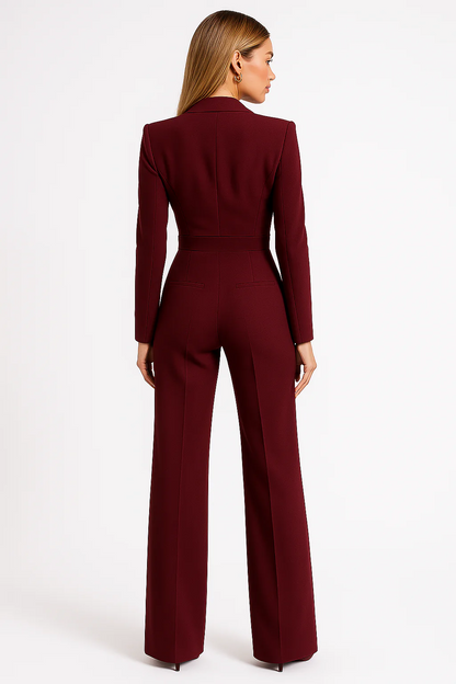 Dames Jumpsuit Elegante V-hals Wijde Benen Getailleerd