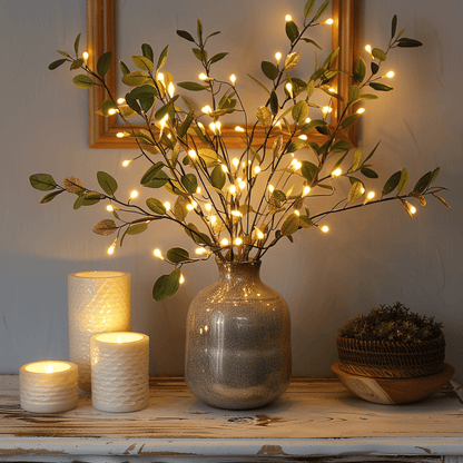 Feeënlicht Olijftak met 120 LED's Warm Wit Kerstverlichting