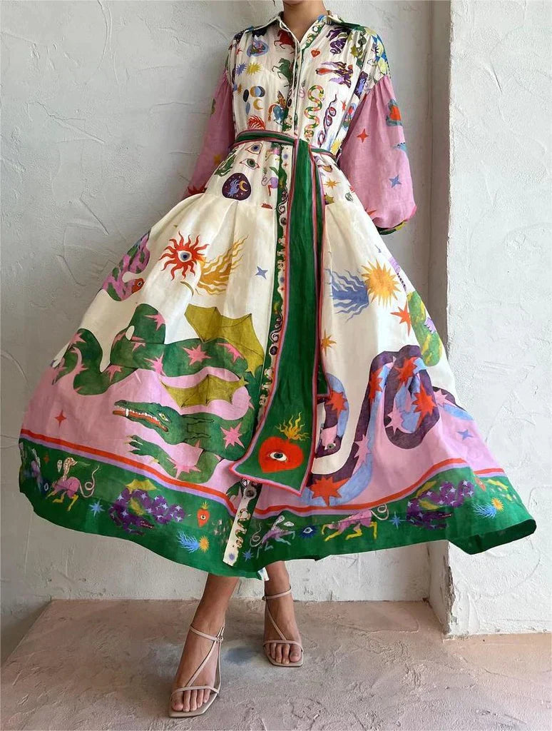 Maxi Jurk Elegante Italiaanse Stijl voor Vrouw