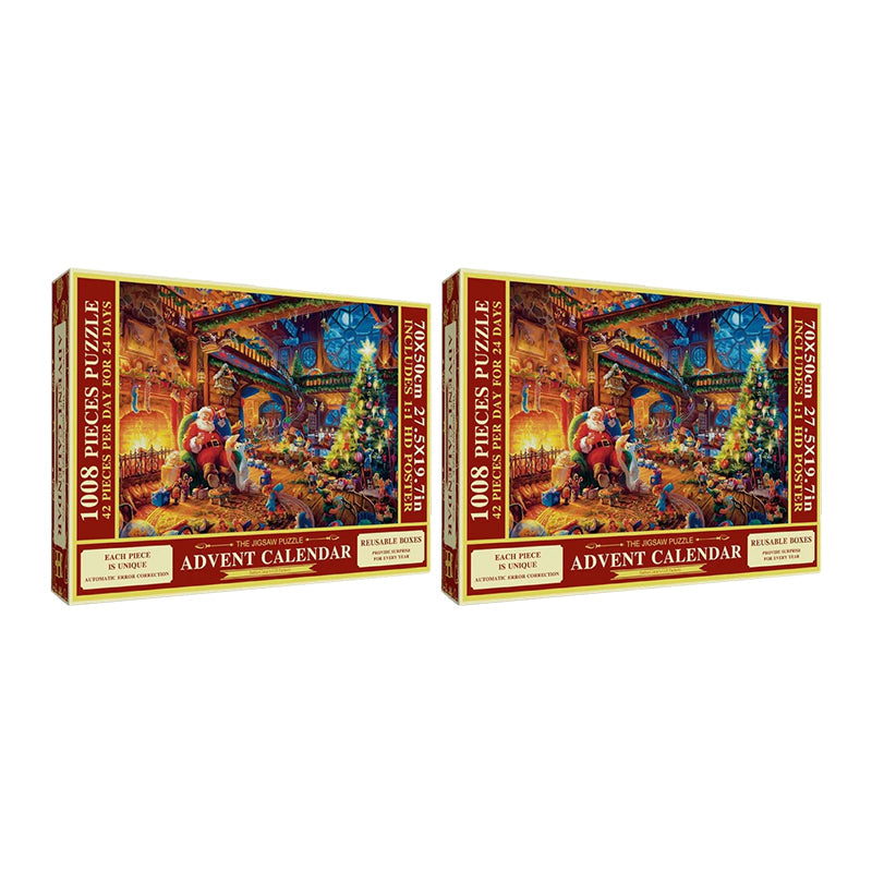 Kerstpuzzel Adventskalender met 24 Dagelijkse Puzzelstukjes