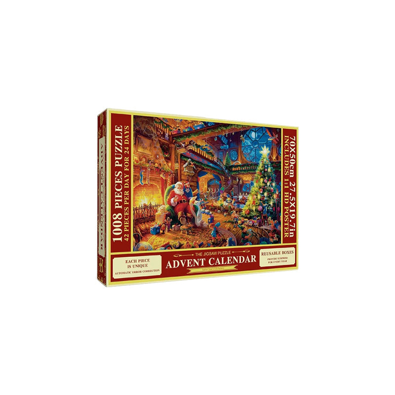 Kerstpuzzel Adventskalender met 24 Dagelijkse Puzzelstukjes