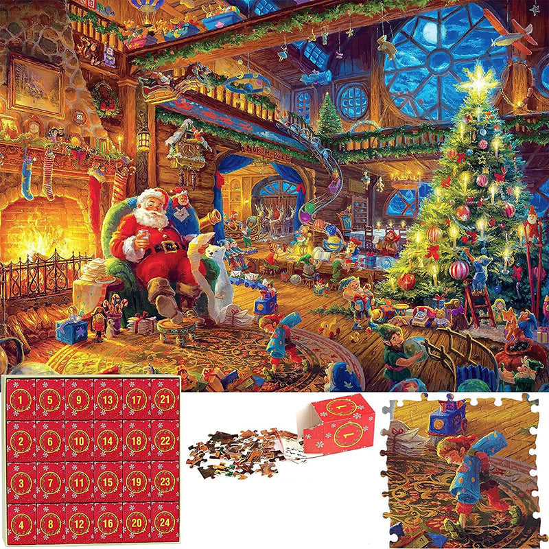 Kerstpuzzel Adventskalender met 24 Dagelijkse Puzzelstukjes