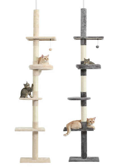 Kattenklimmer Verstelbaar met Sisal Krabpalen voor Veilig Kattenleven