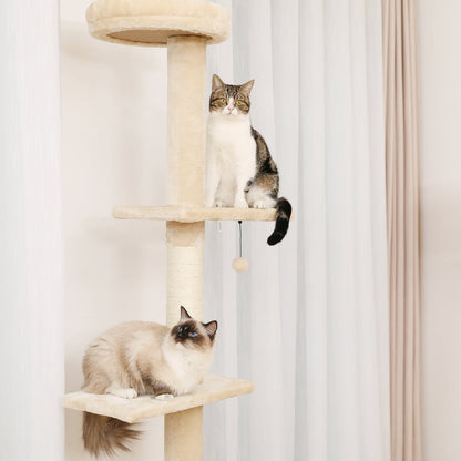 Kattenklimmer Verstelbaar met Sisal Krabpalen voor Veilig Kattenleven
