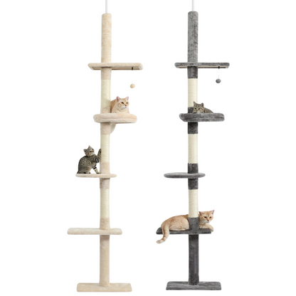 Kattenklimmer Verstelbaar met Sisal Krabpalen voor Veilig Kattenleven - Velinix
