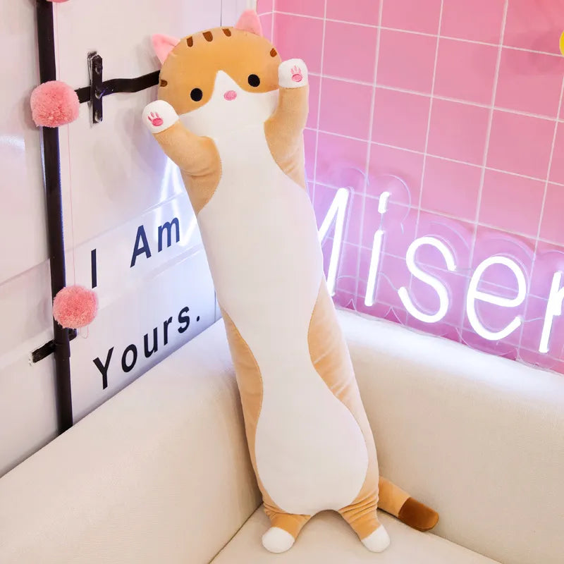 Pluche Knuffelkat Kussen Zacht en Knuffelbaar voor Kinderen en Volwassenen