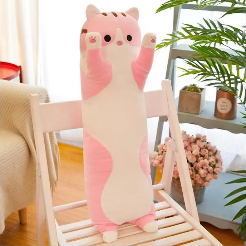 Pluche Knuffelkat Kussen Zacht en Knuffelbaar voor Kinderen en Volwassenen