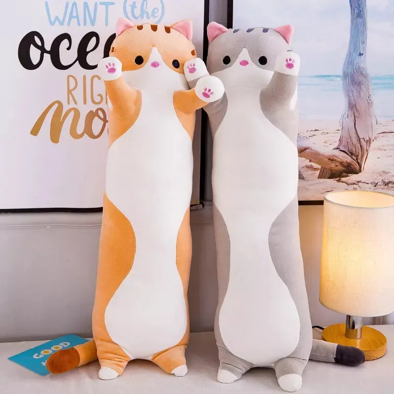 Pluche Knuffelkat Kussen Zacht en Knuffelbaar voor Kinderen en Volwassenen
