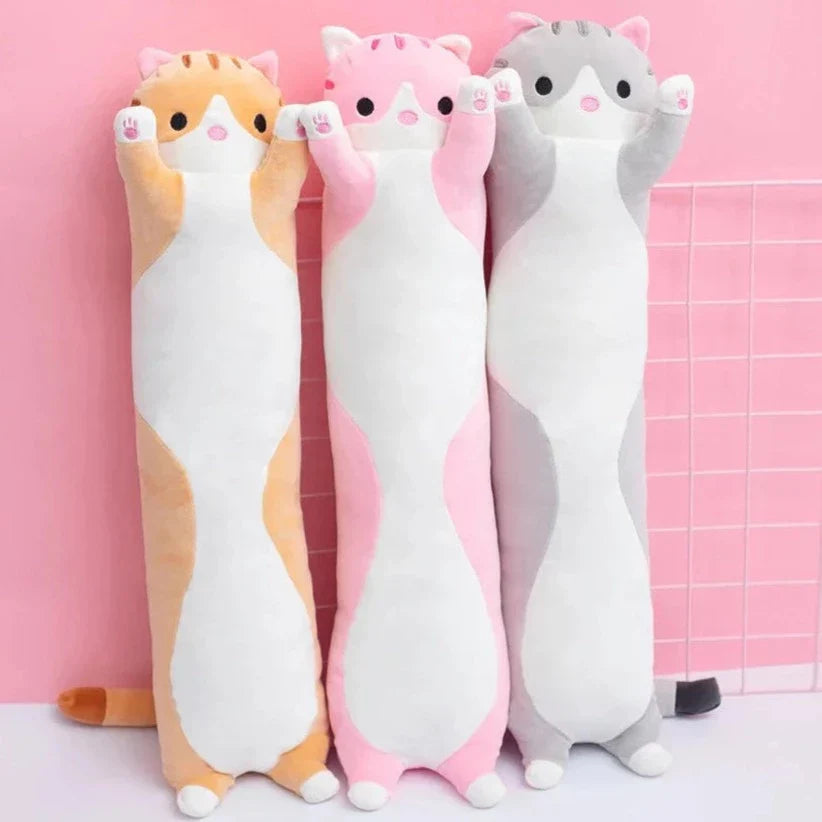 Pluche Knuffelkat Kussen Zacht en Knuffelbaar voor Kinderen en Volwassenen
