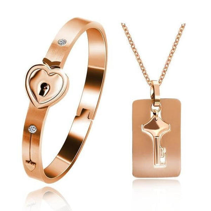 Hartvormige Armband en Ketting Set