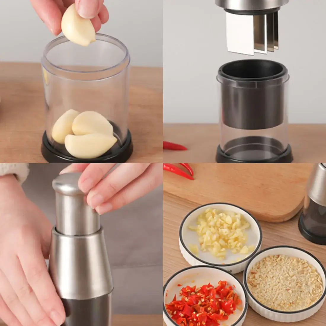 RVS Groentesnijder Handmatig ChefChop Pro Snijhulp