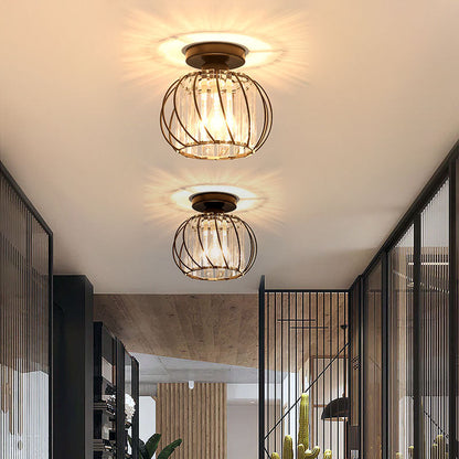 Scandinavische Plafondlamp Glas en Zwart Metaal Design