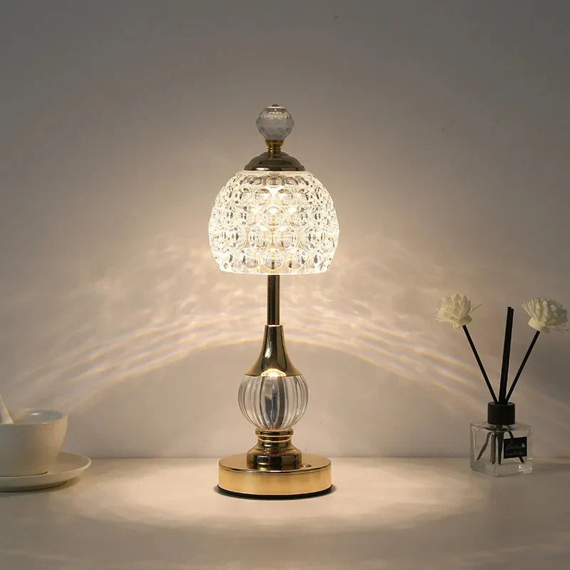 Draadloze Tafellamp met Kristallen Decor Modern Design