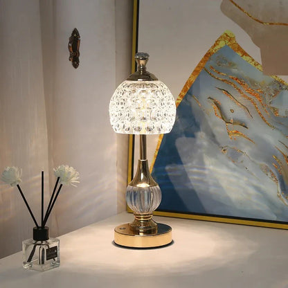 Draadloze Tafellamp met Kristallen Decor Modern Design