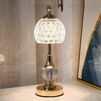 Draadloze Tafellamp met Kristallen Decor Modern Design - Velinix