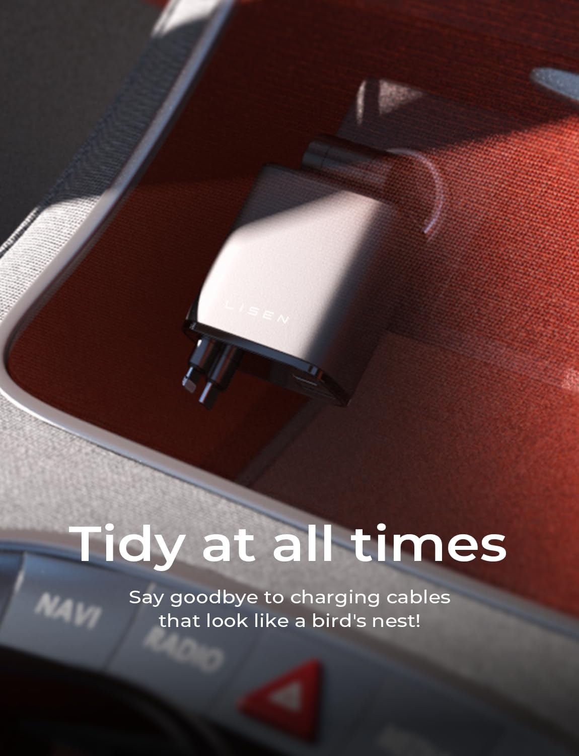 Uittrekbare Auto Lader 69W USB-C Snel Opladen