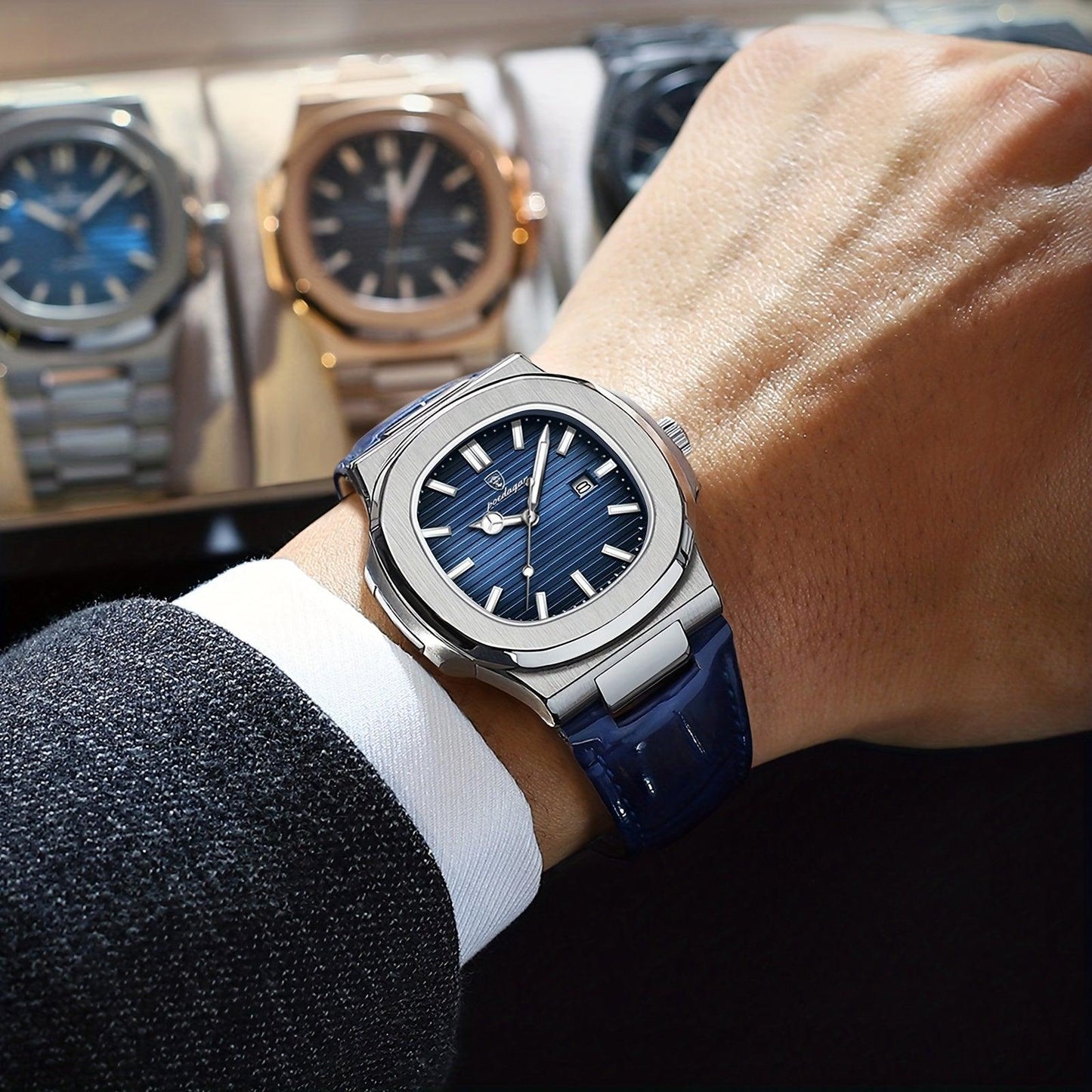 Mannen Horloge Luxe Lederen Band
