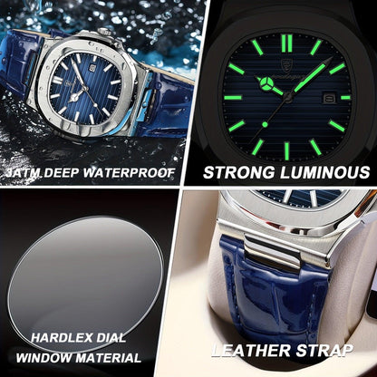 Mannen Horloge Luxe Lederen Band