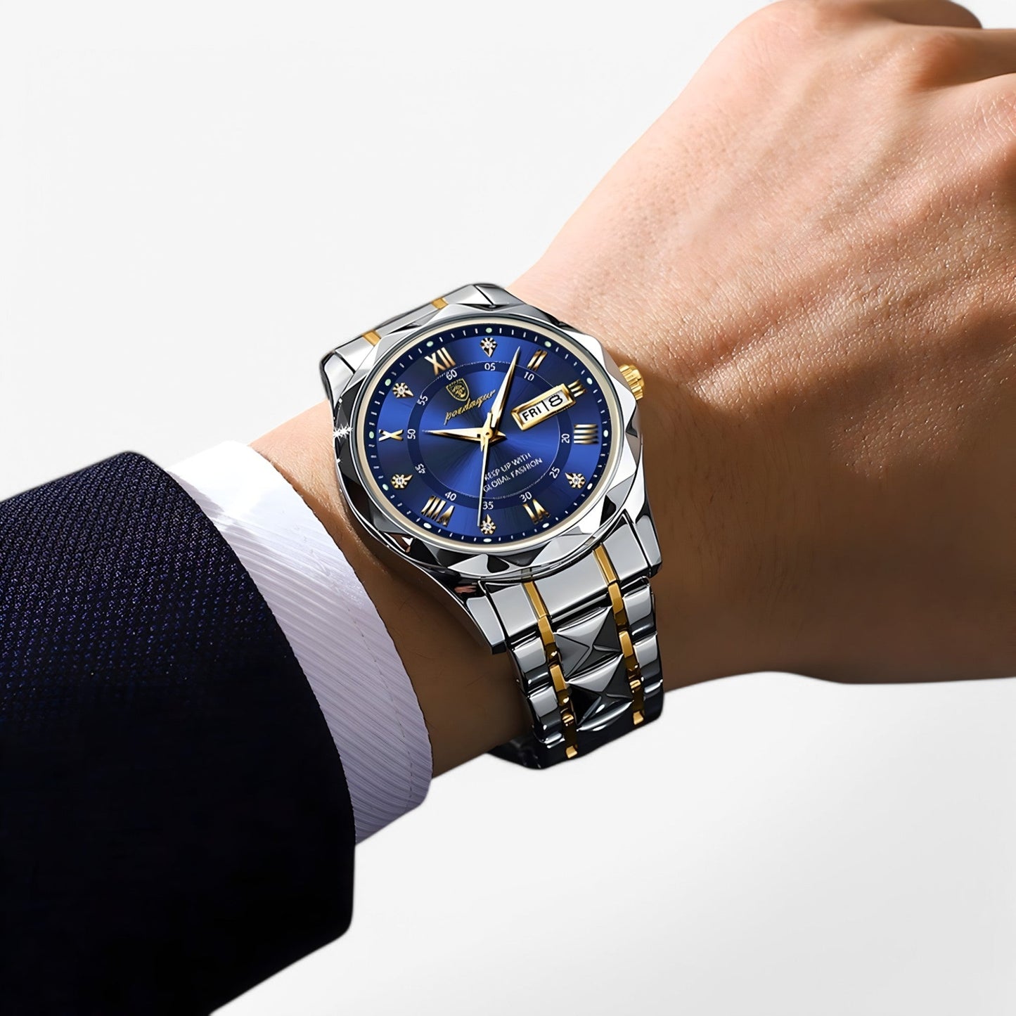 Mannen Horloge Livio Luxe Lederen Band