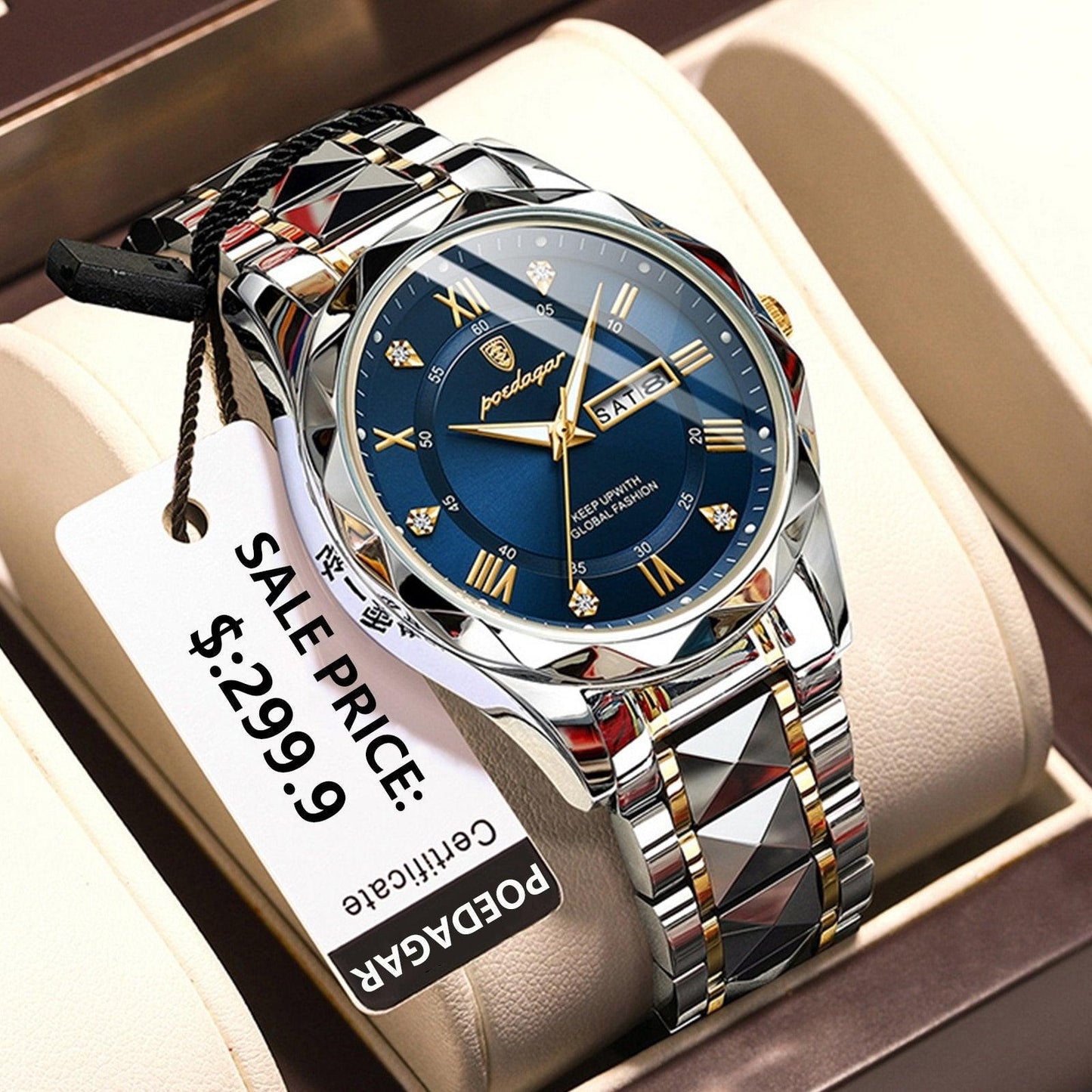 Mannen Horloge Waterdicht met Quartz Beweging RVS