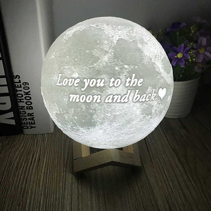 Persoonlijke Maanlamp Gepersonaliseerd Lederen Label