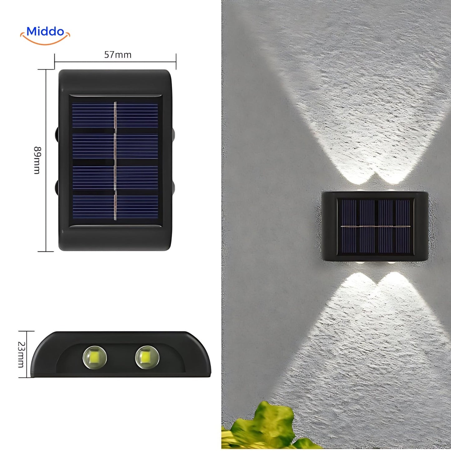 Solar Wandlamp Waterdicht LED voor Buitentuin Verlichting