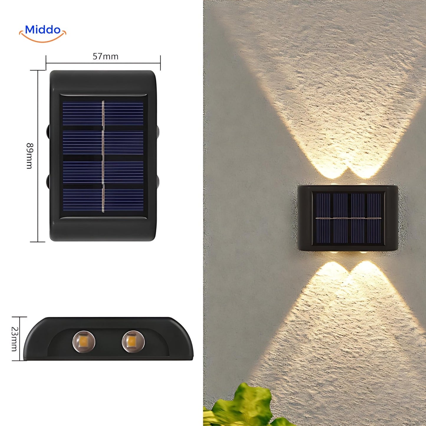 Solar Wandlamp Waterdicht LED voor Buitentuin Verlichting