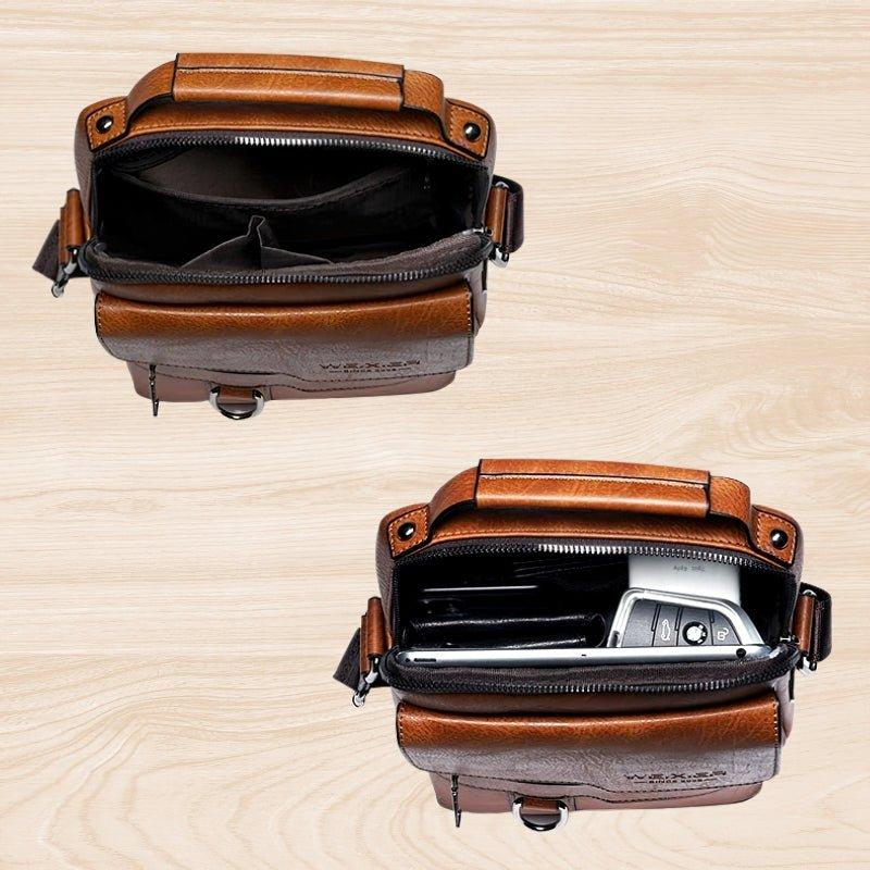 Luxe Leder Schoudertas Stoer en Functioneel