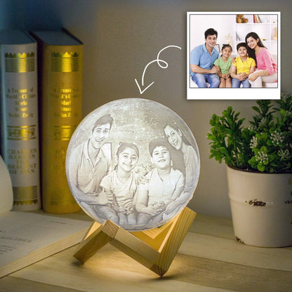 Persoonlijke Maanlamp Gepersonaliseerd Lederen Label