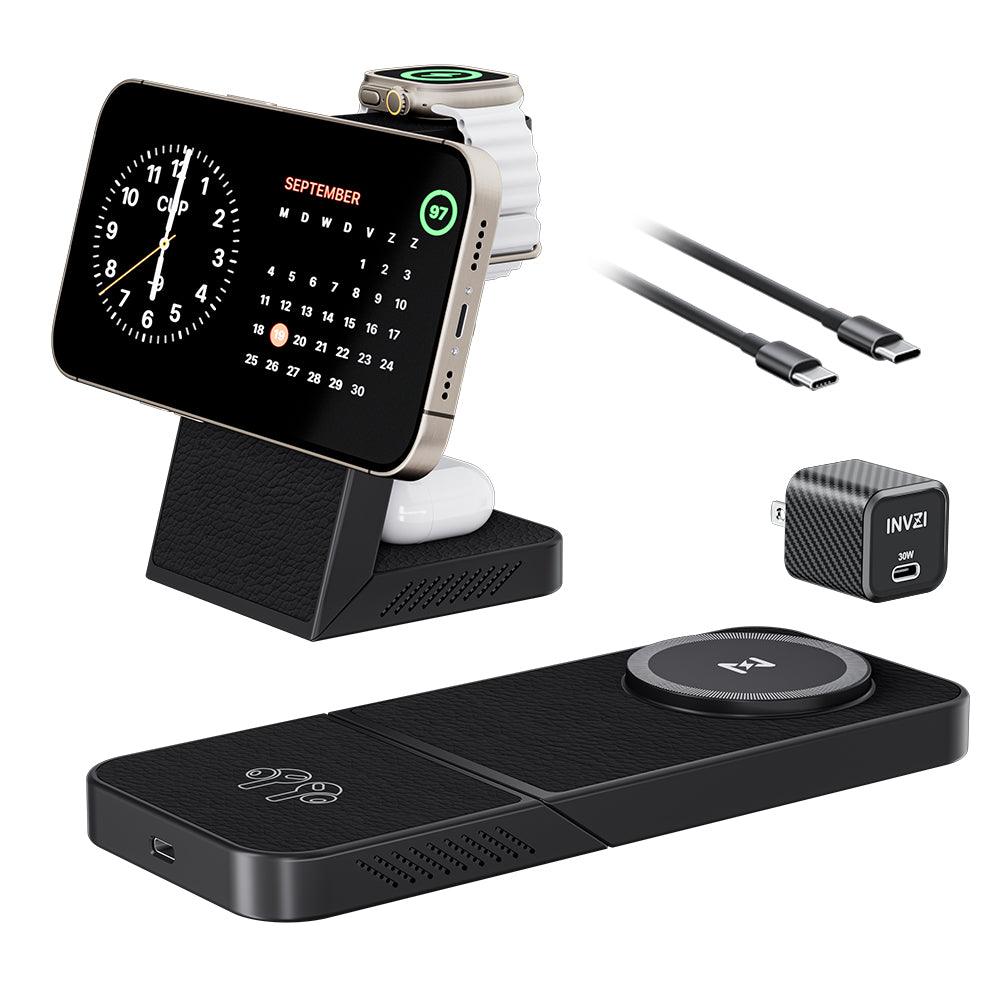 Draadloze Oplader 3-in-1 Snellaadstation voor Telefoon en Accessoires