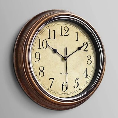 Houten Wandklok Klassiek Design Geruisloze Beweging - Velinix