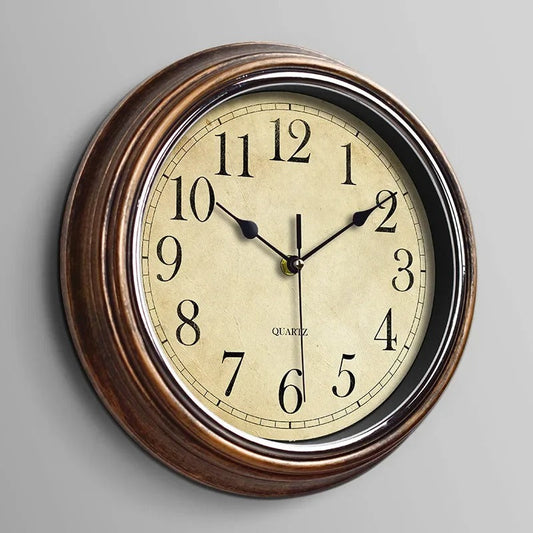 Houten Wandklok Klassiek Design Geruisloze Beweging - Velinix