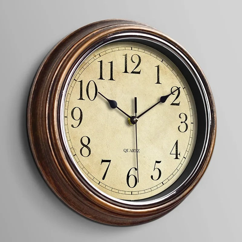 Houten Wandklok 30 cm – Klassieke Stijlvolle Geruisloze Klok - Velinix