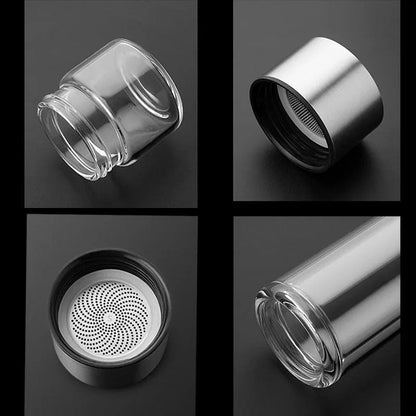 Draagbare Warmhoudfles van Glas met Theefilter voor Thee en Koffie